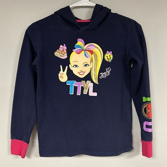 JoJo Siwa Two Pack: hoodie sweatshirt and long peek a boo sleeve tee, size M - Picture 6 of 10